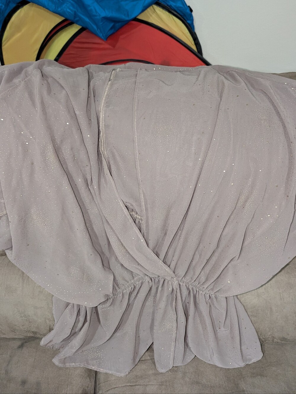 Sparkle Dusty Lavender Peplum Blouse